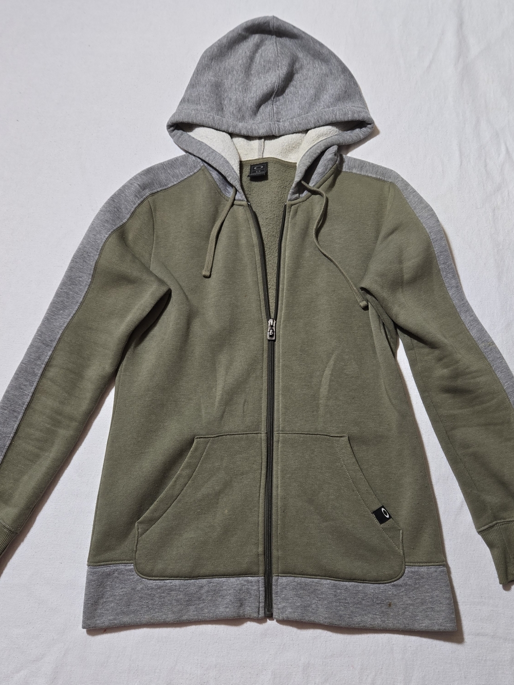 Oakley Olive Green & Gray Hooded Zip Jacket